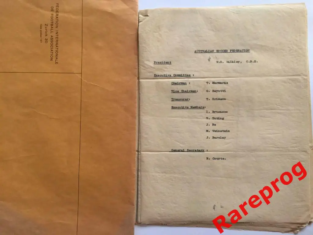 официальная программа турне Торпедо Москва СССР по Австралии 1965