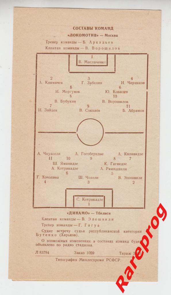 Локомотив Москва - Динамо Тбилиси 1957 1