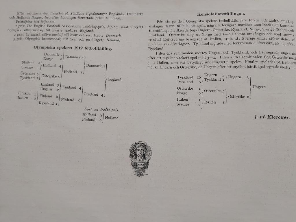 футбол турнир Олимпиада ОИ Стокгольм 1912 Швеция - Россия - итоговый буклет 4