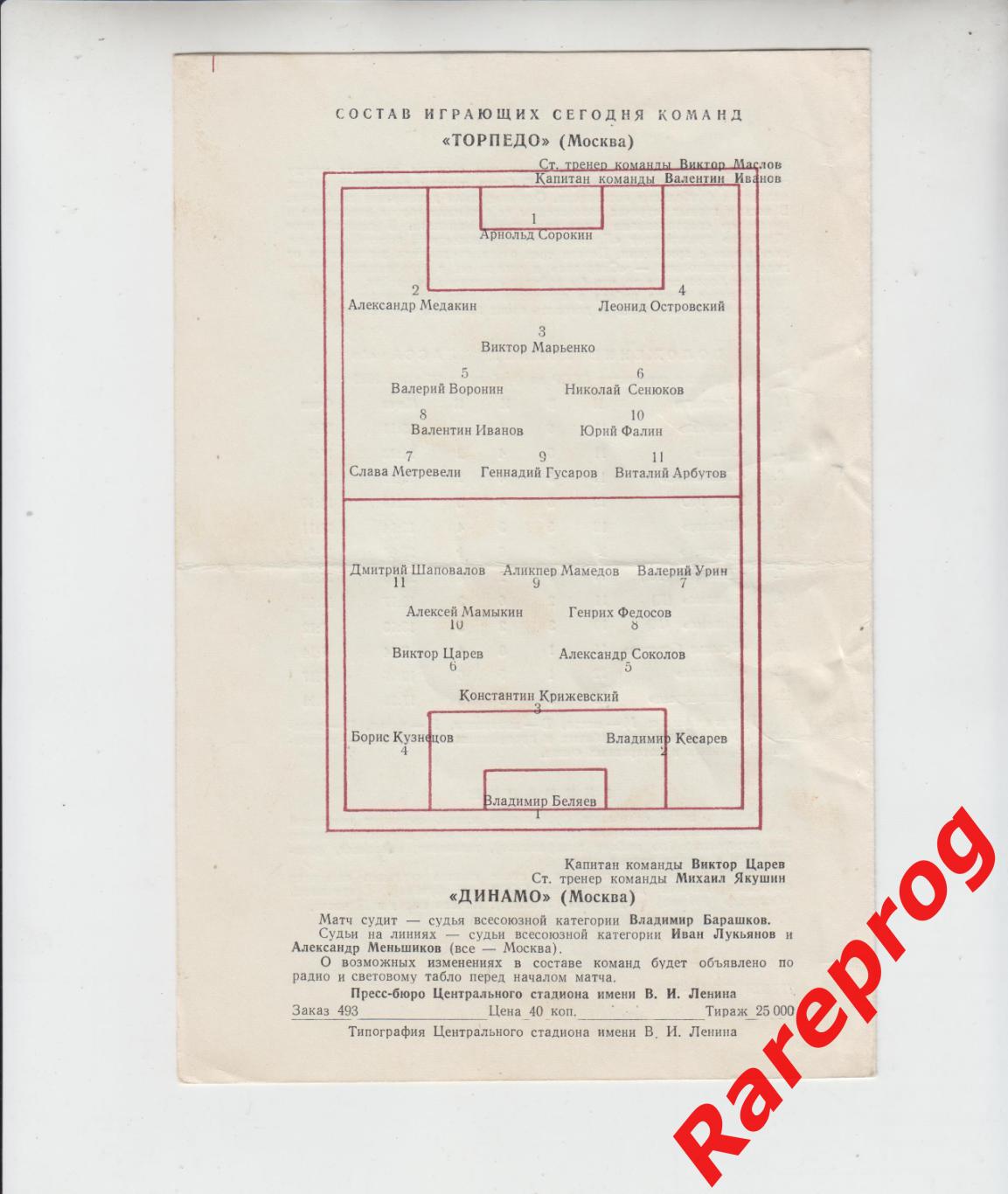 Торпедо - Москва - Динамо 1958 1