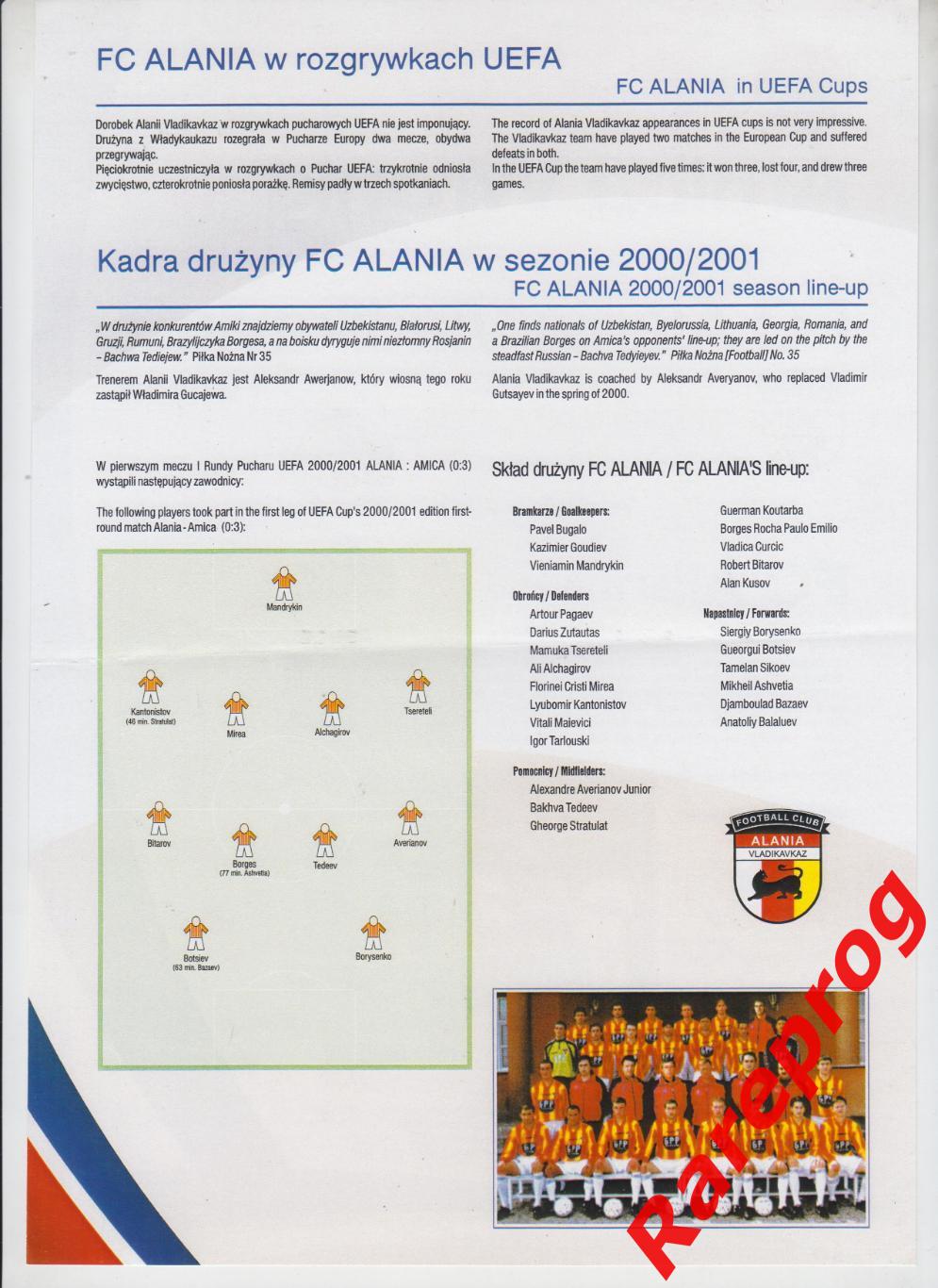 Амика Польша - Алания Владикавказ Россия 2000 кубок Кубков УЕФА 1