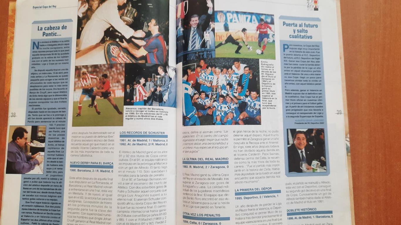 журнал Футбол RFEF Испания № 36 июнь 2001 - 25 лет кубку Испании 3