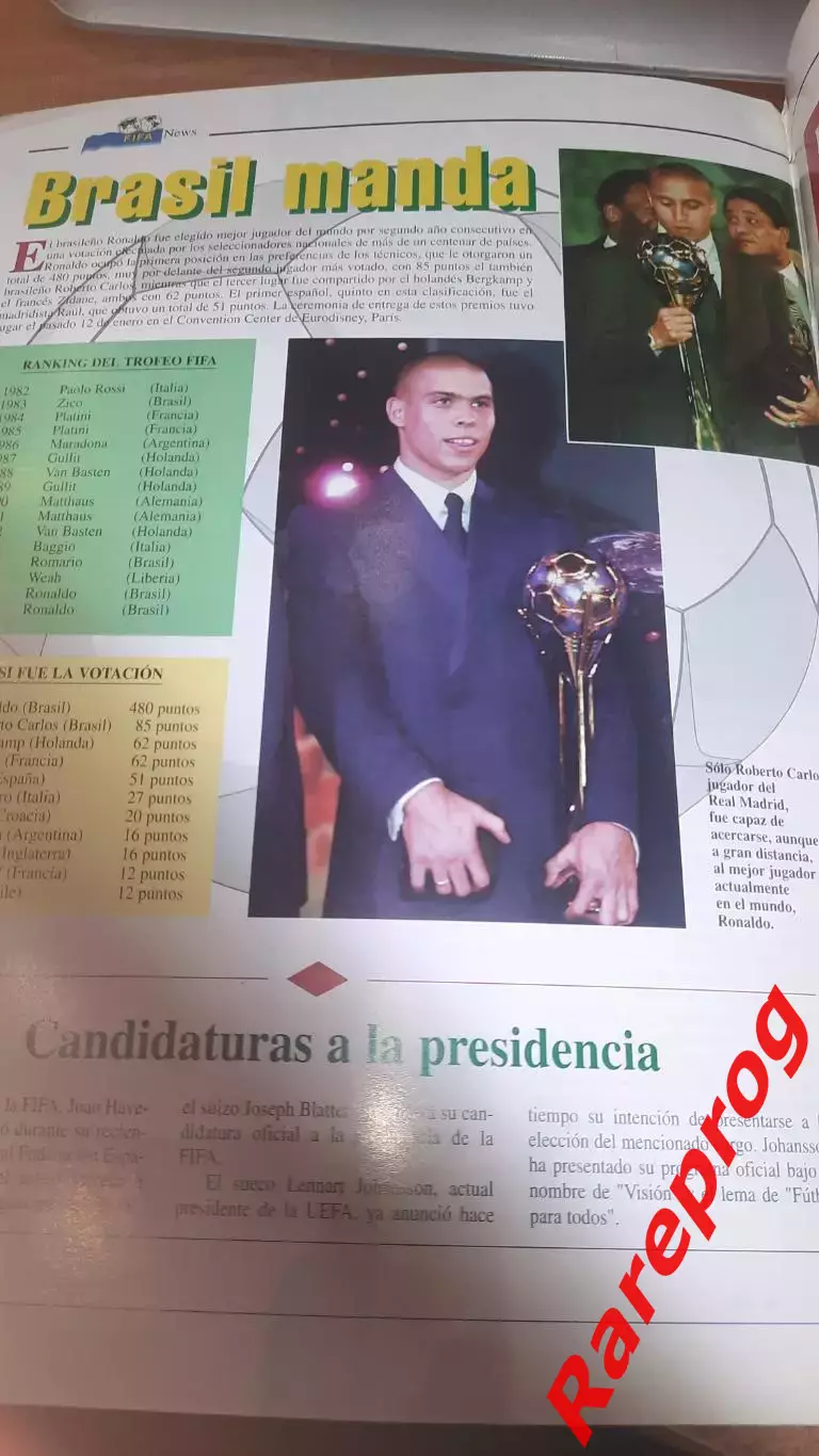 журнал Футбол RFEF Испания № 11 январь 1998 - Луис Энрике Рональдо 2