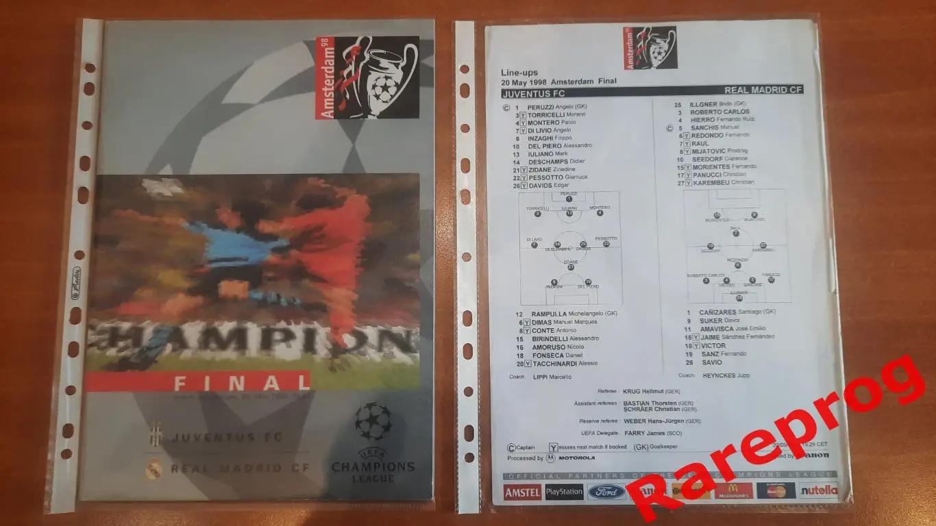 Реал Мадрид Испания - Ювентус Италия 1998 финал кубок Лига Чемпионов УЕФА