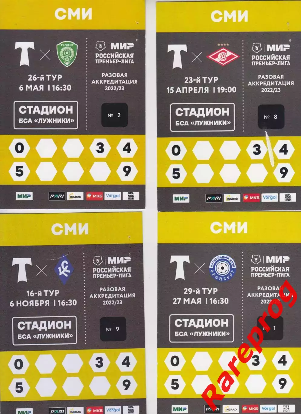 Аккредитация, пресса - Торпедо Москва - Оренбург 2022/2023