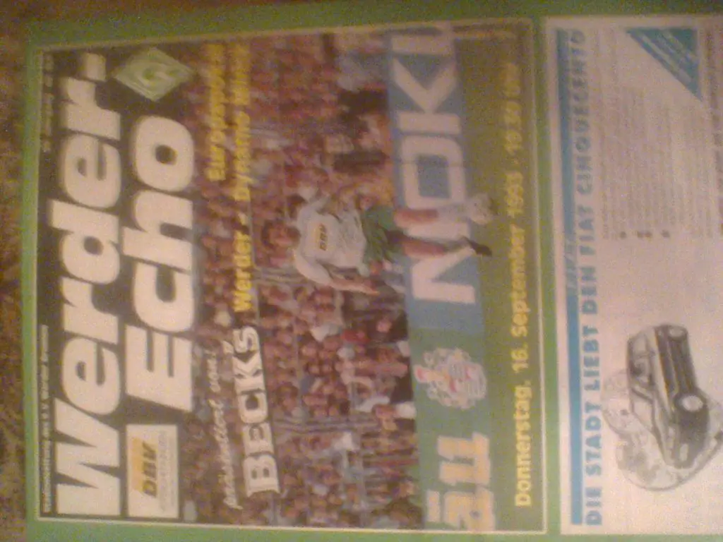 1993 ГОД ВЕРДЕР ГЕРМАНИЯ--ДИНАМО МИНСК БЕЛАРУСЬ