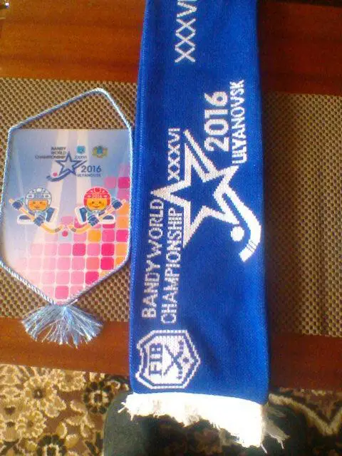 2016 ФИНЛЯНДИЯ-РОССИЯ-финал Чемп.Мира по бенди Ульяновск-шарф+вымпел+программа