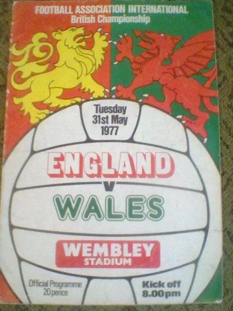 31.05.1977--Англия--Уэльс--товар.матч