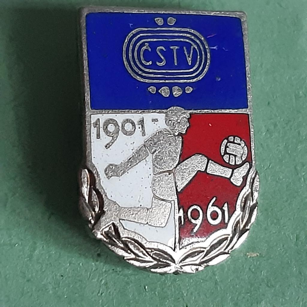 Федерация футбола Чехословакия.оригинал 1901-1961 гг.60 лет.эмаль 1