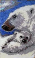 Пушистый коврик Белые медведи 60х36