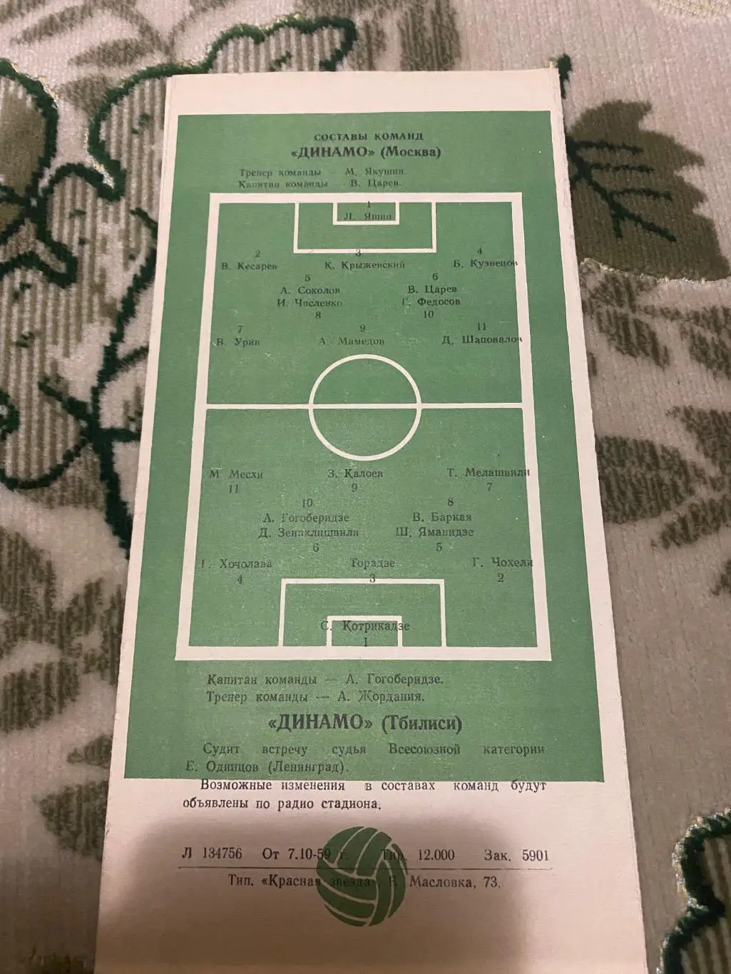 Динамо Москва - динамо Тбилиси тб. 1959 2