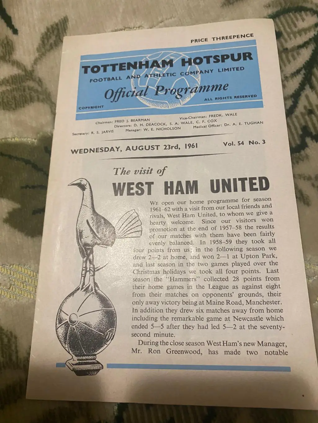 Тоттенхэм - Вест хэм. 1961-1962