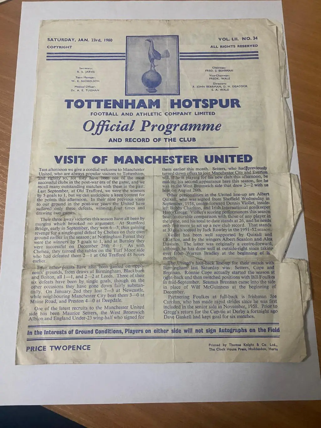 Тоттенхэм - манчестер юнайтед . 1959-1960
