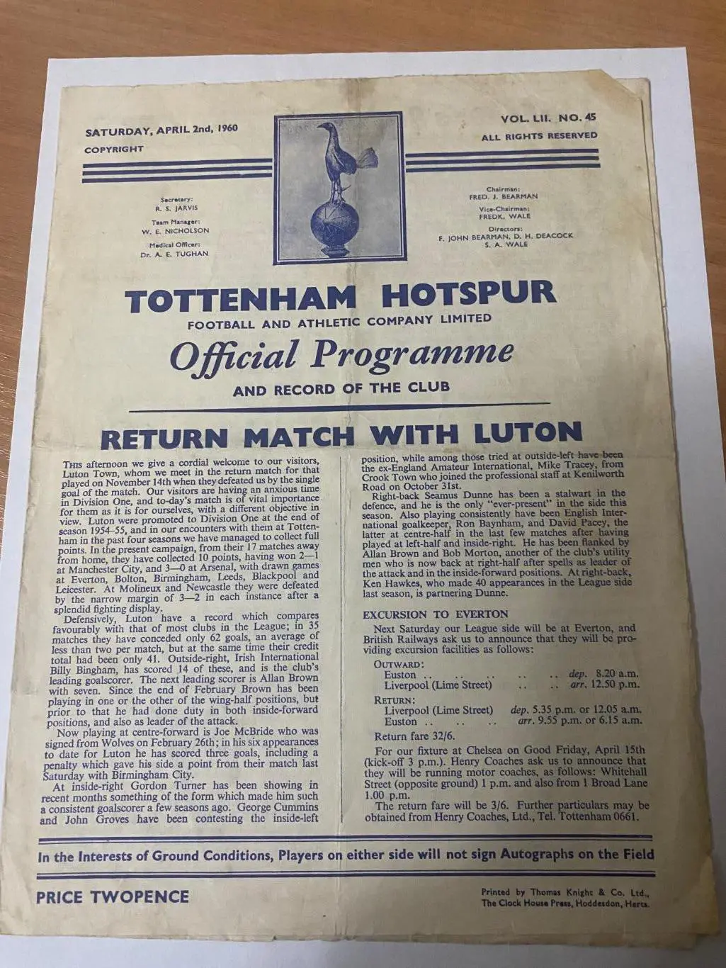 Тоттенхэм - лутон. 1959-1960