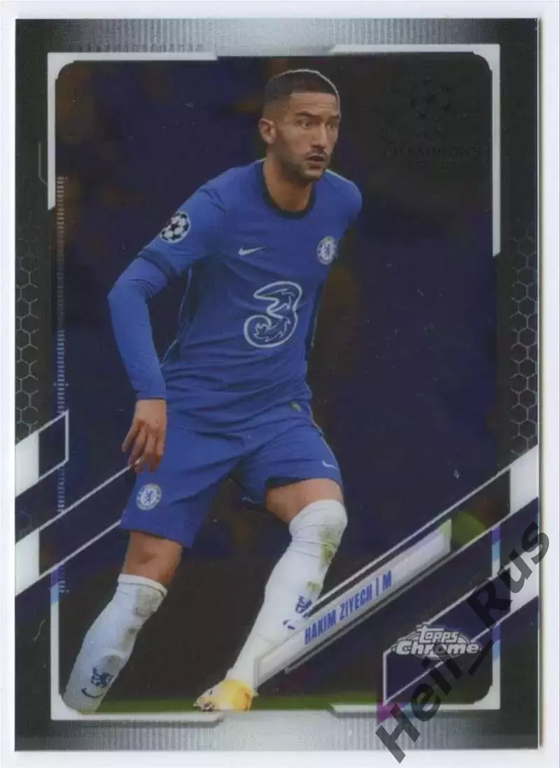 Футбол Карточка Хаким Зиеш Челси, Аякс, Галатасарай Лига Чемпионов 2020-21 TOPPS
