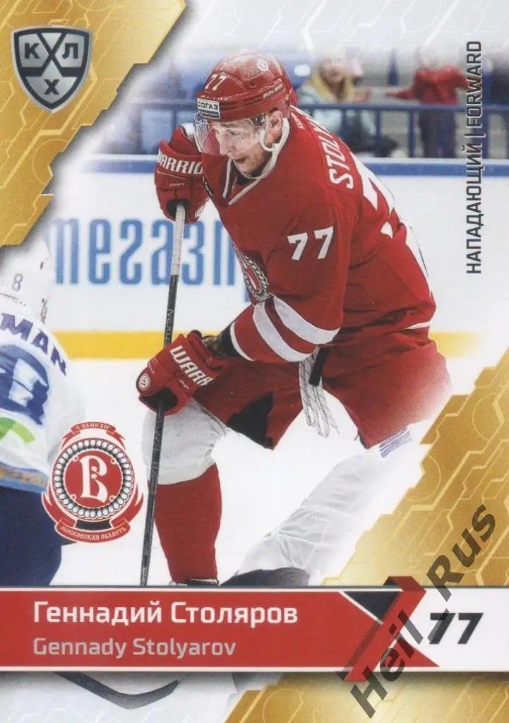Хоккей Карточка Геннадий Столяров (Витязь Московская область) КХЛ 2018/19 SeReal