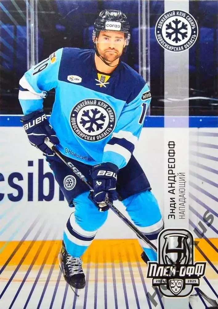 Хоккей. Карточка Энди Андреофф (Сибирь Новосибирск) КХЛ/KHL сезон 2024/25 SeReal