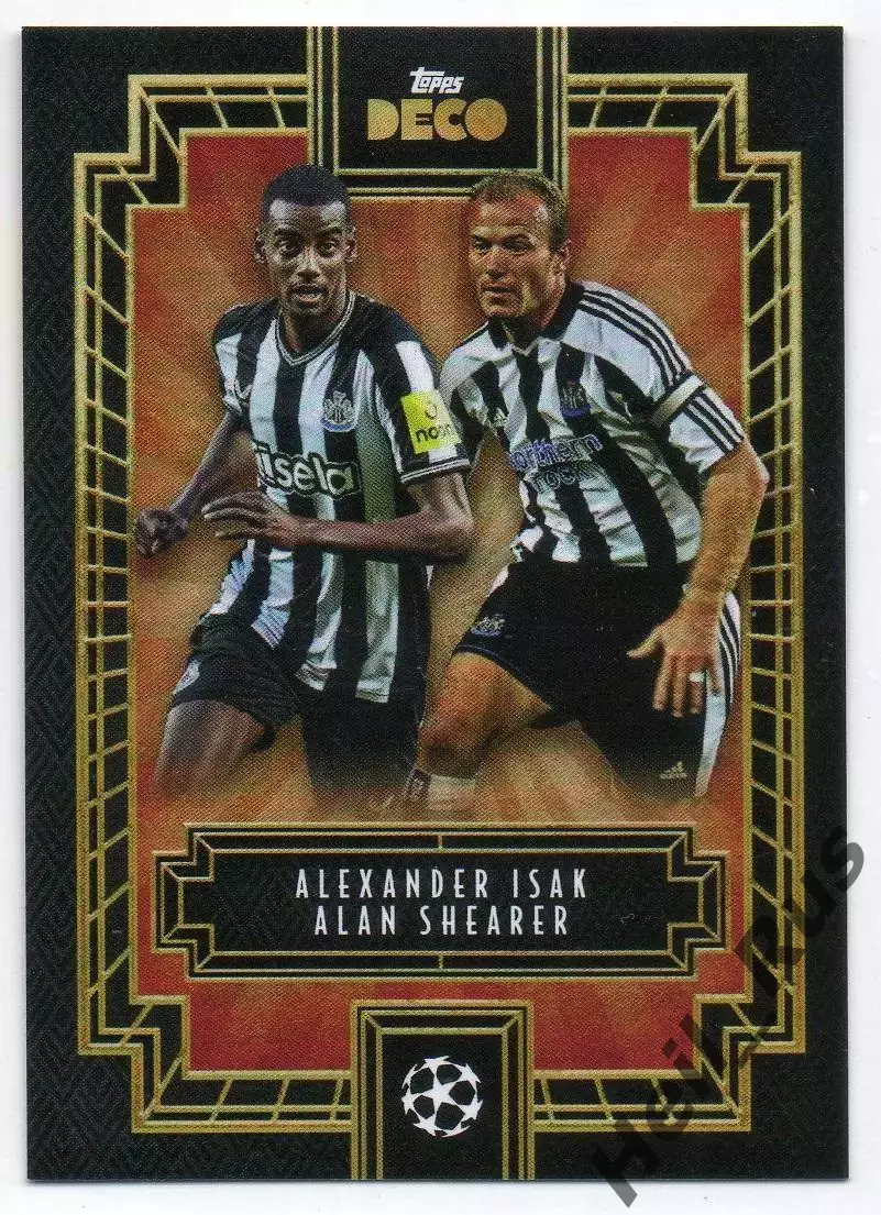 Карточка Александер Исак/Алан Ширер Ньюкасл Юнайтед Лига Чемпионов 2023-24 TOPPS