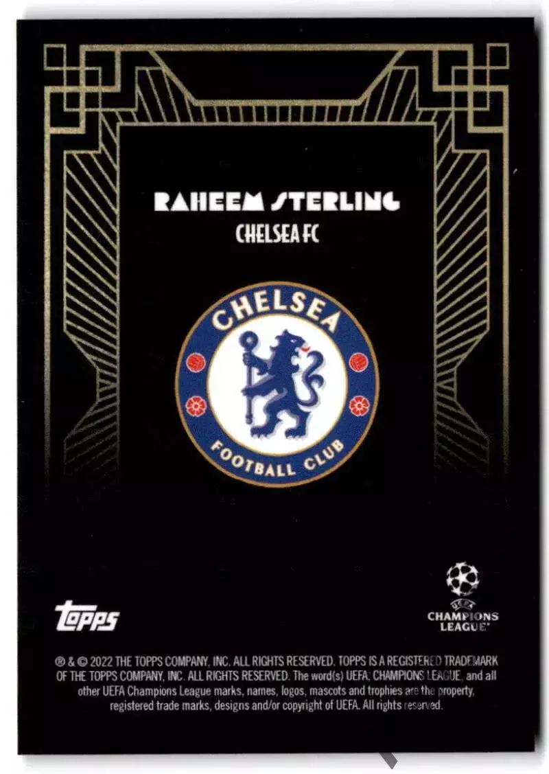 Карточка Рахим Стерлинг Челси, Ливерпуль, Манчестер Сити Лига Чемпионов 2022-23 1