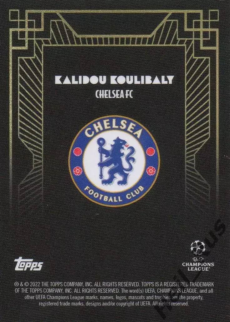 Футбол. Карточка Калиду Кулибали (Челси, Наполи) Лига Чемпионов 2022-23 TOPPS 1