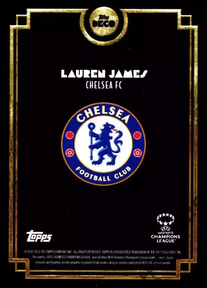 Футбол. Карточка Lauren James/Лорен Джеймс (Челси) Лига Чемпионов 2023-24 TOPPS 1