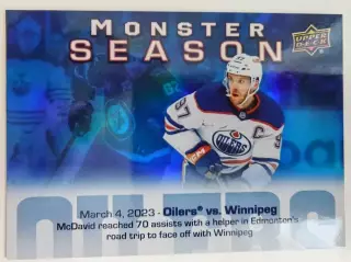 Карточка Connor McDavid/Коннор Макдэвид Edmonton Oilers/Эдмонтон Ойлерз НХЛ NHL