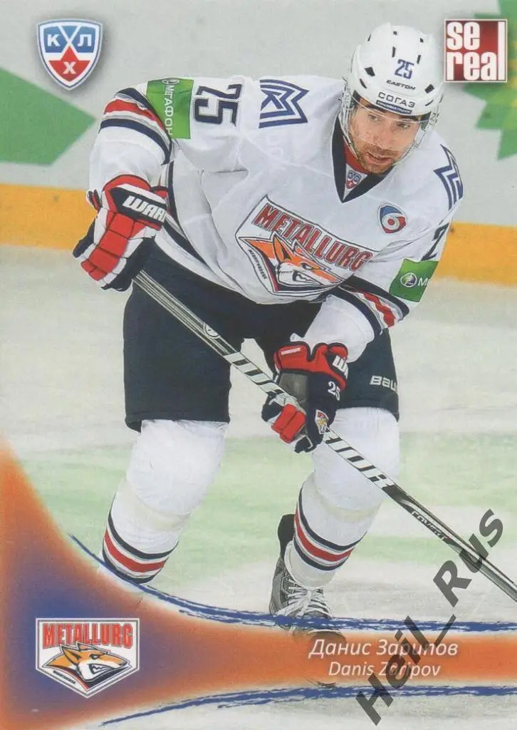 Хоккей. Карточка Данис Зарипов (Металлург Магнитогорск) КХЛ сезон 2013/14 SeReal
