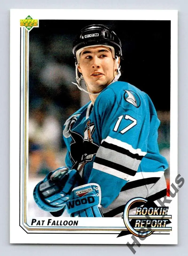 Хоккей; Карточка Pat Falloon/Пэт Фэллун (San Jose Sharks/Сан-Хосе Шаркс) НХЛ/NHL