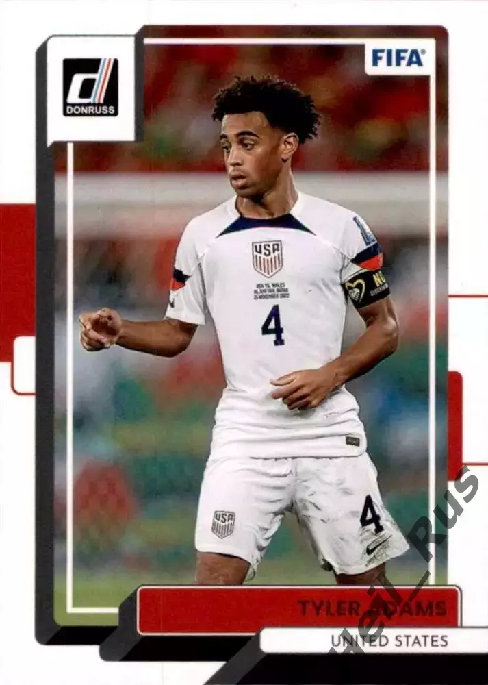 Футбол Карточка Тайлер Адамс (USA/США, РБ Лейпциг, Борнмут, Лидс Юнайтед) Panini