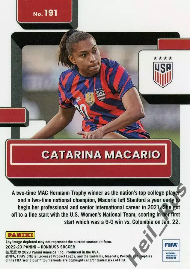 Футбол. Карточка Catarina Macario/Катарина Макарио USA/США Panini/Панини 2022-23 1