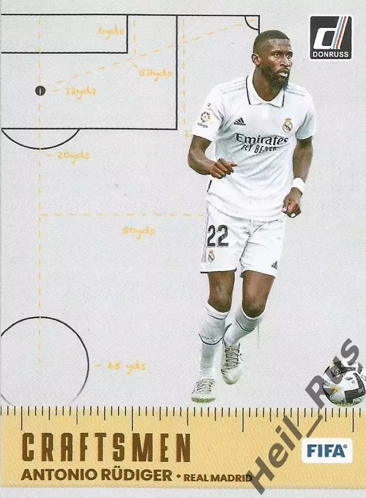 Футбол. Карточка Антонио Рюдигер Реал Мадрид, Челси/Рома/Штутгарт Panini 2022-23
