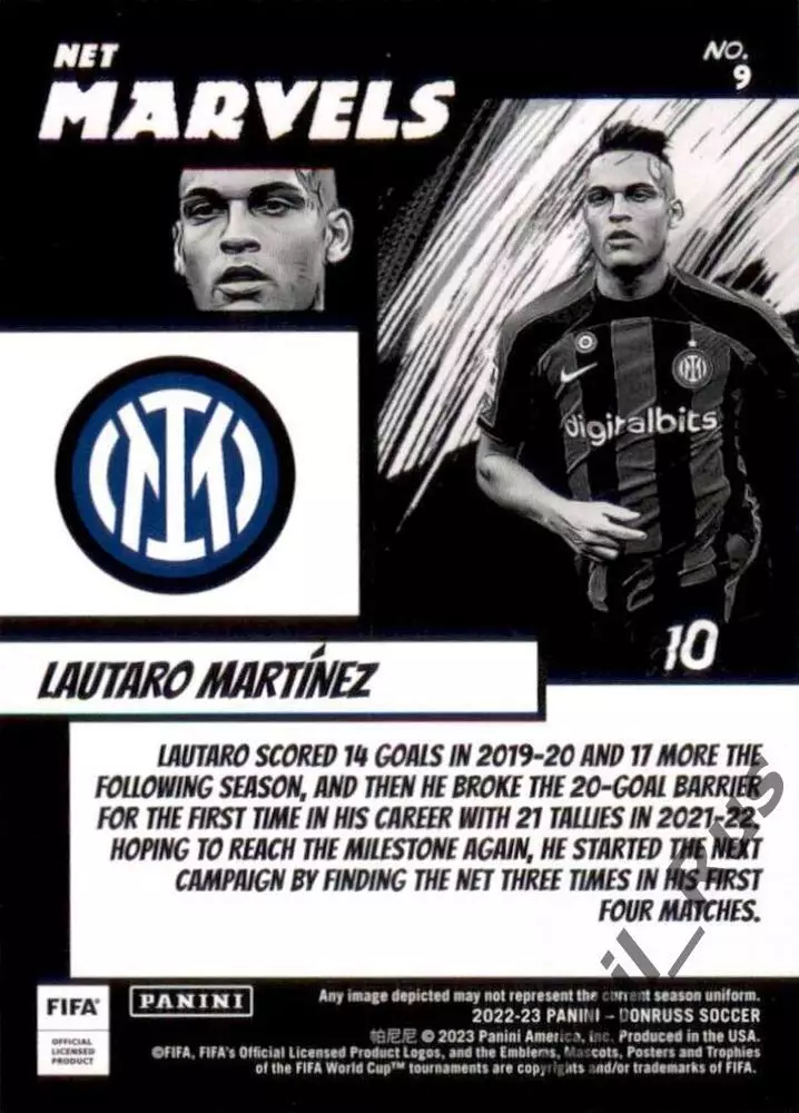 Футбол; Карточка Lautaro Martinez/Лаутаро Мартинес Интернационале Panini 2022-23 1