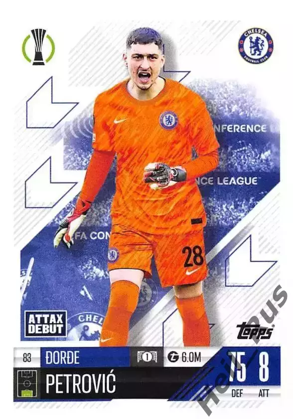 Футбол Карточка Djordje Petrovic/Джордже Петрович Челси Лига Конференций 2024-25