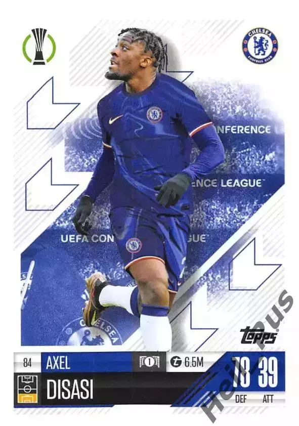 Футбол. Карточка Аксель Дисаси Челси/Астон Вилла/Монако Лига Конференций 2024-25