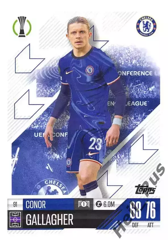 Футбол. Карточка Конор Галлахер Челси, Атлетико Мадрид Лига Конференций 2024-25