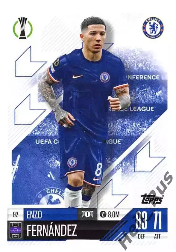 Футбол. Карточка Энцо Фернандес (Челси, Бенфика) Лига Конференций 2024-25 TOPPS