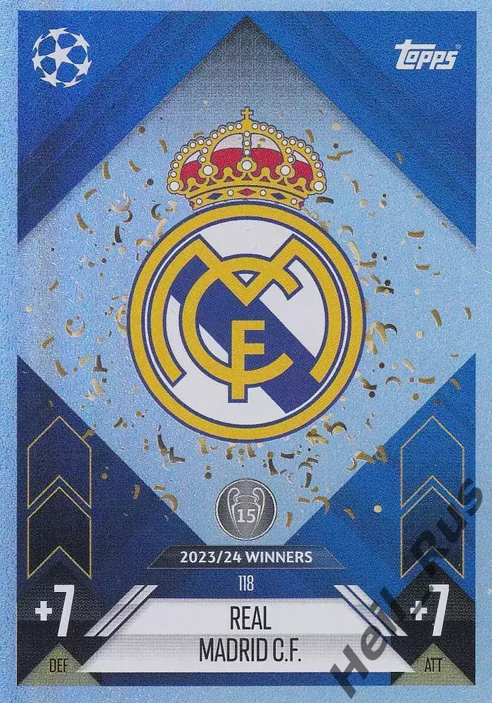Футбол. Карточка Логотип Real Madrid CF/Реал Мадрид Лига Чемпионов 2024-25 TOPPS