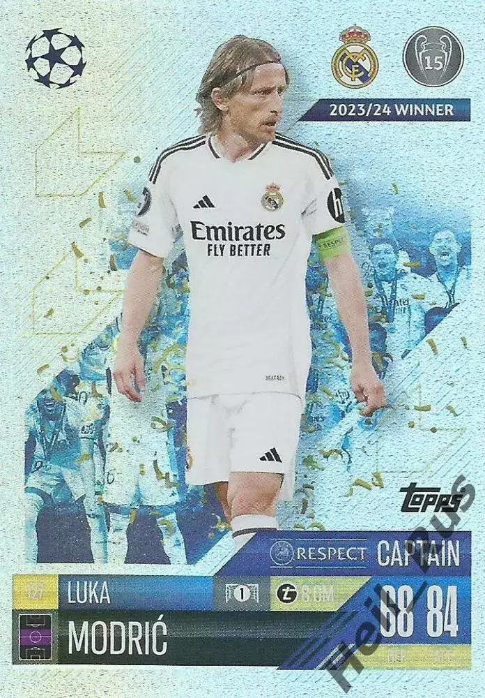 Карточка Лука Модрич Реал Мадрид, Тоттенхэм Хотспур/Милан Лига Чемпионов 2024-25