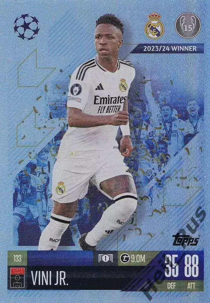 Футбол. Карточка Винисиус Жуниор (Реал Мадрид, Фламенго) Лига Чемпионов 2024-25