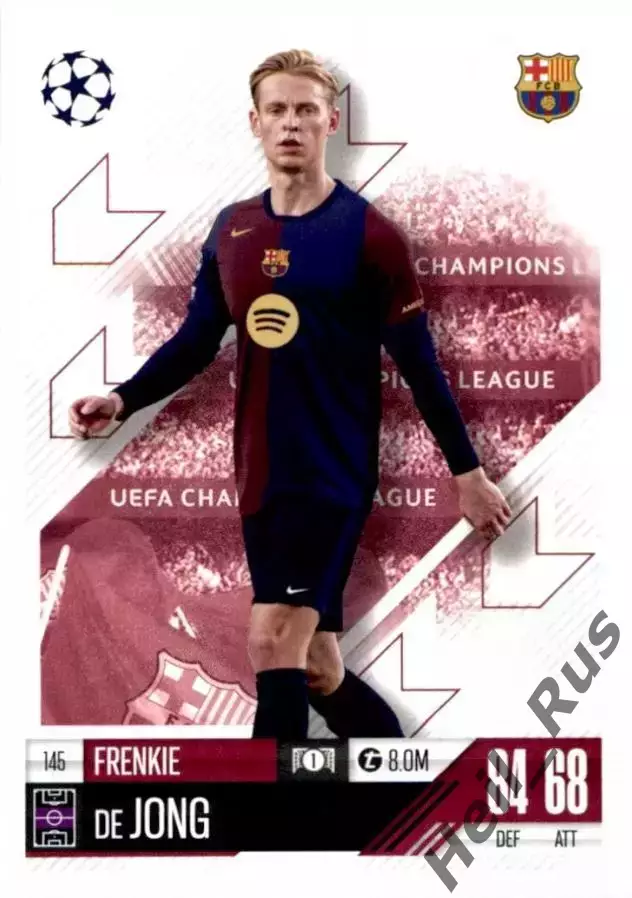 Футбол. Карточка Френки де Йонг (Барселона, Аякс) Лига Чемпионов 2024-25 TOPPS