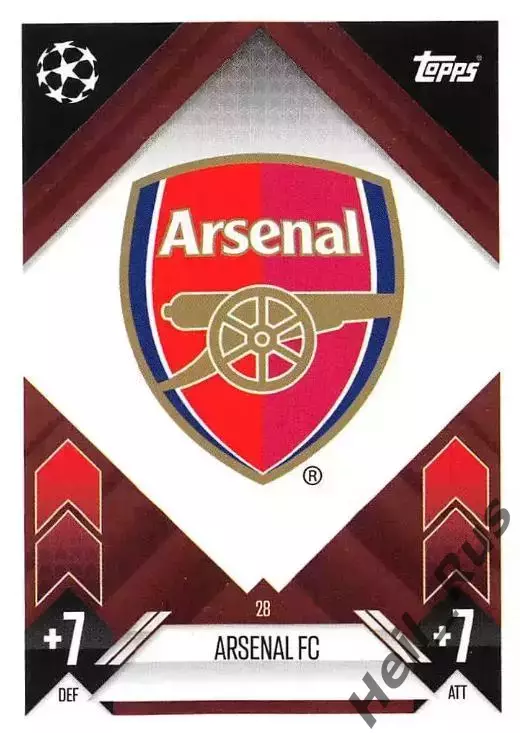 Футбол. Карточка Логотип Arsenal FC/Арсенал Лондон Лига Чемпионов 2024-25 TOPPS