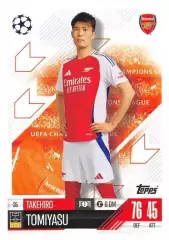 Карточка Такэхиро Томиясу (Арсенал, Болонья, Аякс) Лига Чемпионов 2024-25 TOPPS