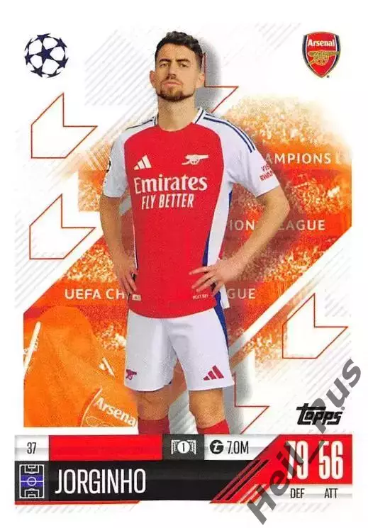 Карточка Jorginho/Жоржиньо Арсенал, Челси/Фламенго/Наполи Лига Чемпионов 2024-25