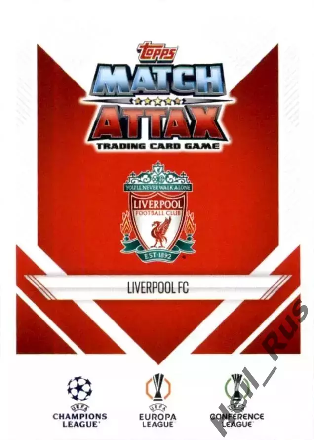 Футбол Карточка Логотип/Эмблема Liverpool/Ливерпуль Лига Чемпионов 2024-25 TOPPS 1