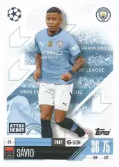 Футбол Карточка Savio/Савиньо Манчестер Сити/Жирона Лига Чемпионов 2024-25 TOPPS