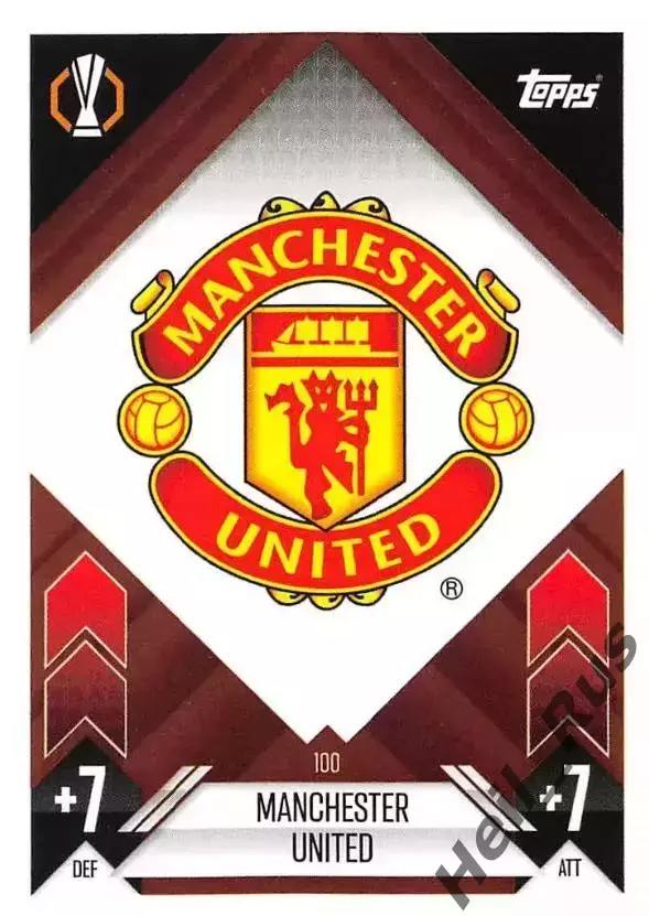 Футбол. Карточка Логотип/Эмблема Манчестер Юнайтед Лига Европы 2024-25 TOPPS