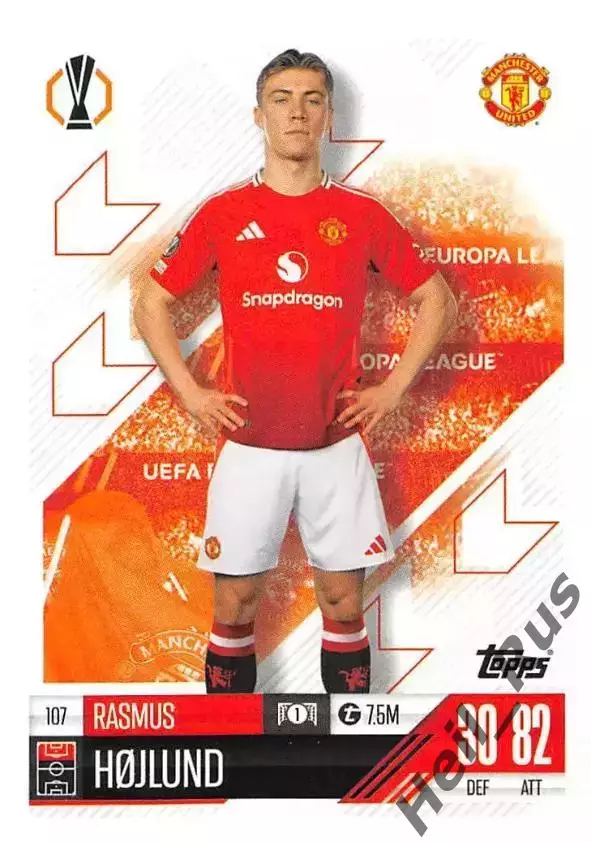 Карточка Расмус Хейлунн (Манчестер Юнайтед, Наполи/Аталанта) Лига Европы 2024-25