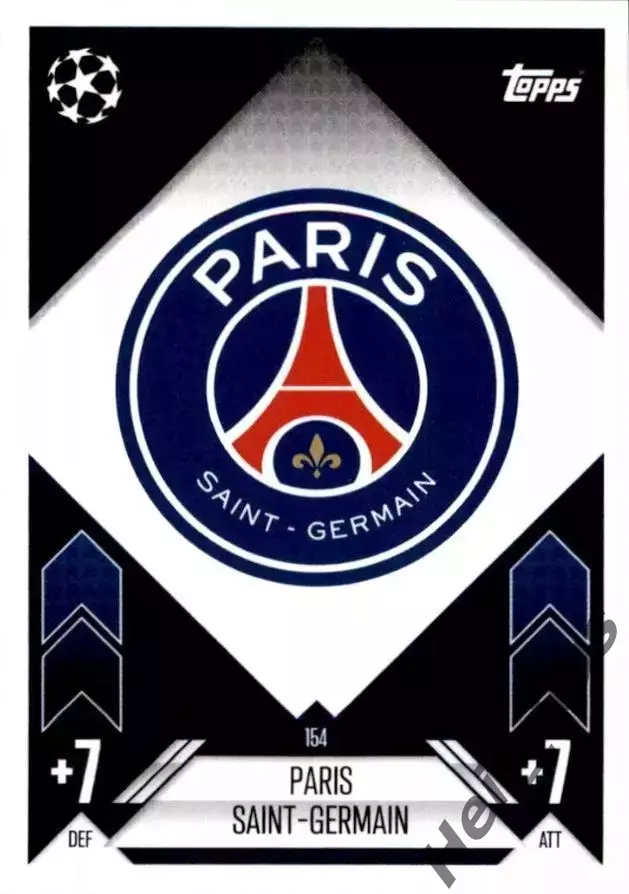 Футбол Карточка Логотип/Эмблема Пари Сен-Жермен/ПСЖ Лига Чемпионов 2024-25 TOPPS
