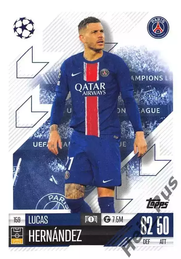 Карточка Лукас Эрнандес Пари Сен-Жермен/ПСЖ Бавария Лига Чемпионов 2024-25 TOPPS