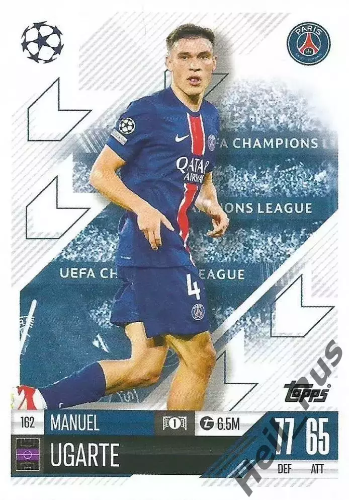 Карточка Мануэль Угарте Пари Сен-Жермен/Манчестер Юнайтед Лига Чемпионов 2024-25